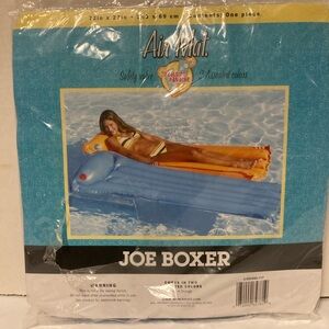 Vintage Kmart Joe Boxer Air Mat Pool Raft Float Lounge Blue  NIP 2005 72” X 27”